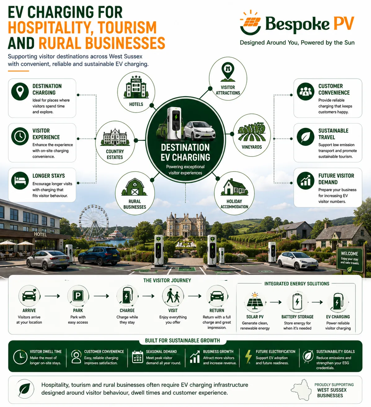 Visitor and destination EV charging infrastructure supporting hospitality, tourism and rural businesses