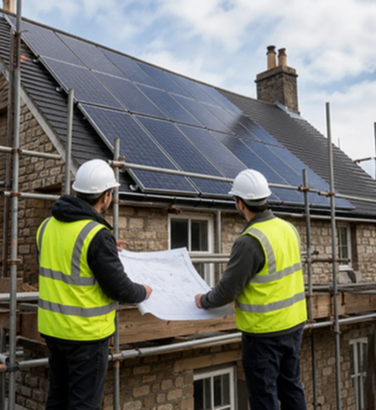 Solar PV system being reviewed during renovation works