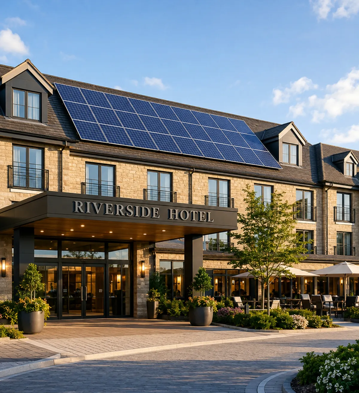 Hospitality venue with visitor EV charging infrastructure