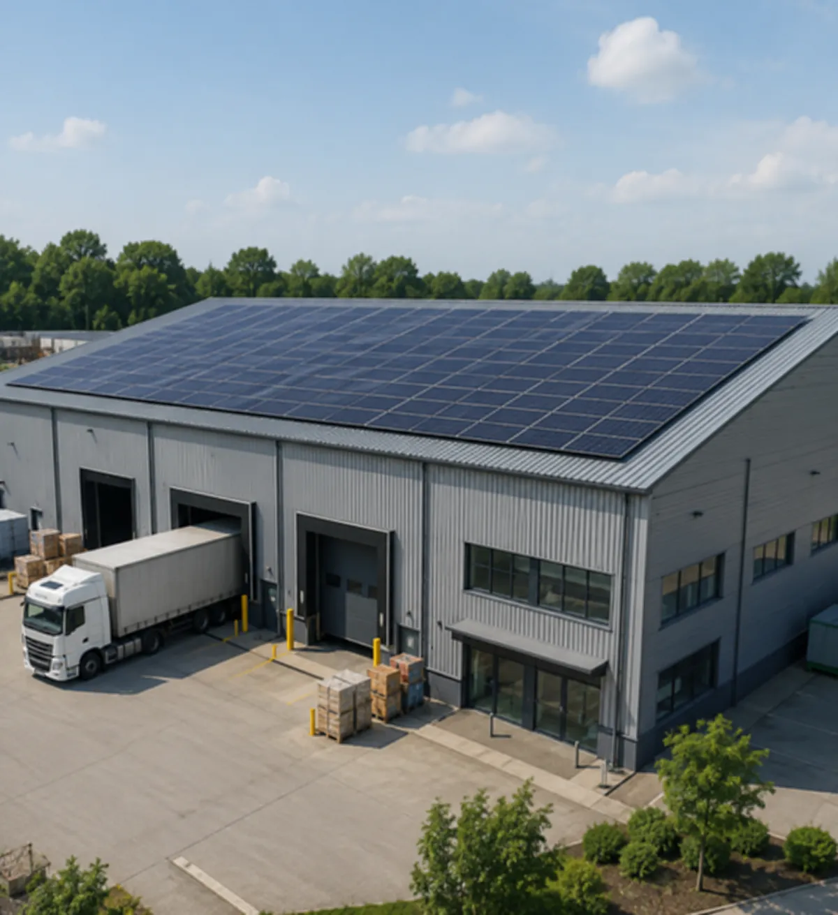Industrial facility with commercial solar PV